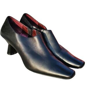 Vintage black leather Y2K Booties sz 10 by linea roma